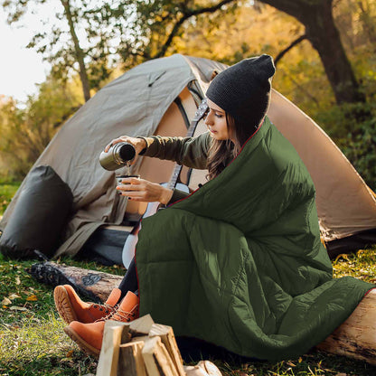 Grey Compact Lightweight Quilted Blanket - Soft, Warm, and Portable for Outdoor Adventures