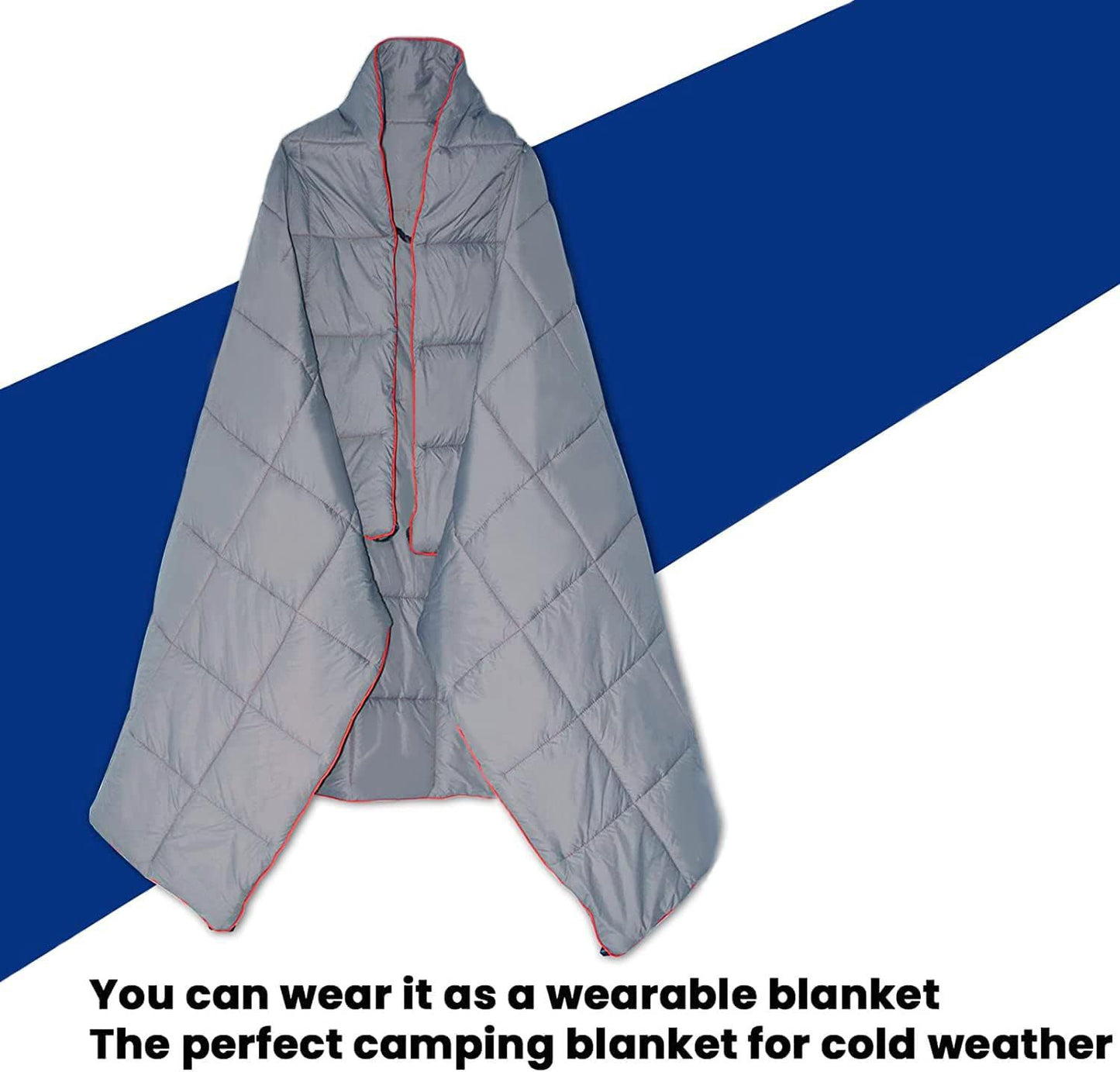 Grey Compact Lightweight Quilted Blanket - Soft, Warm, and Portable for Outdoor Adventures