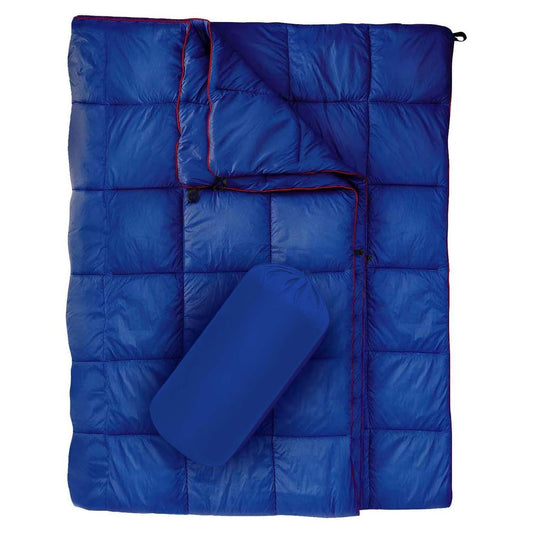 Blue Compact Lightweight Quilted Blanket - Soft, Warm, and Portable for Outdoor Adventures