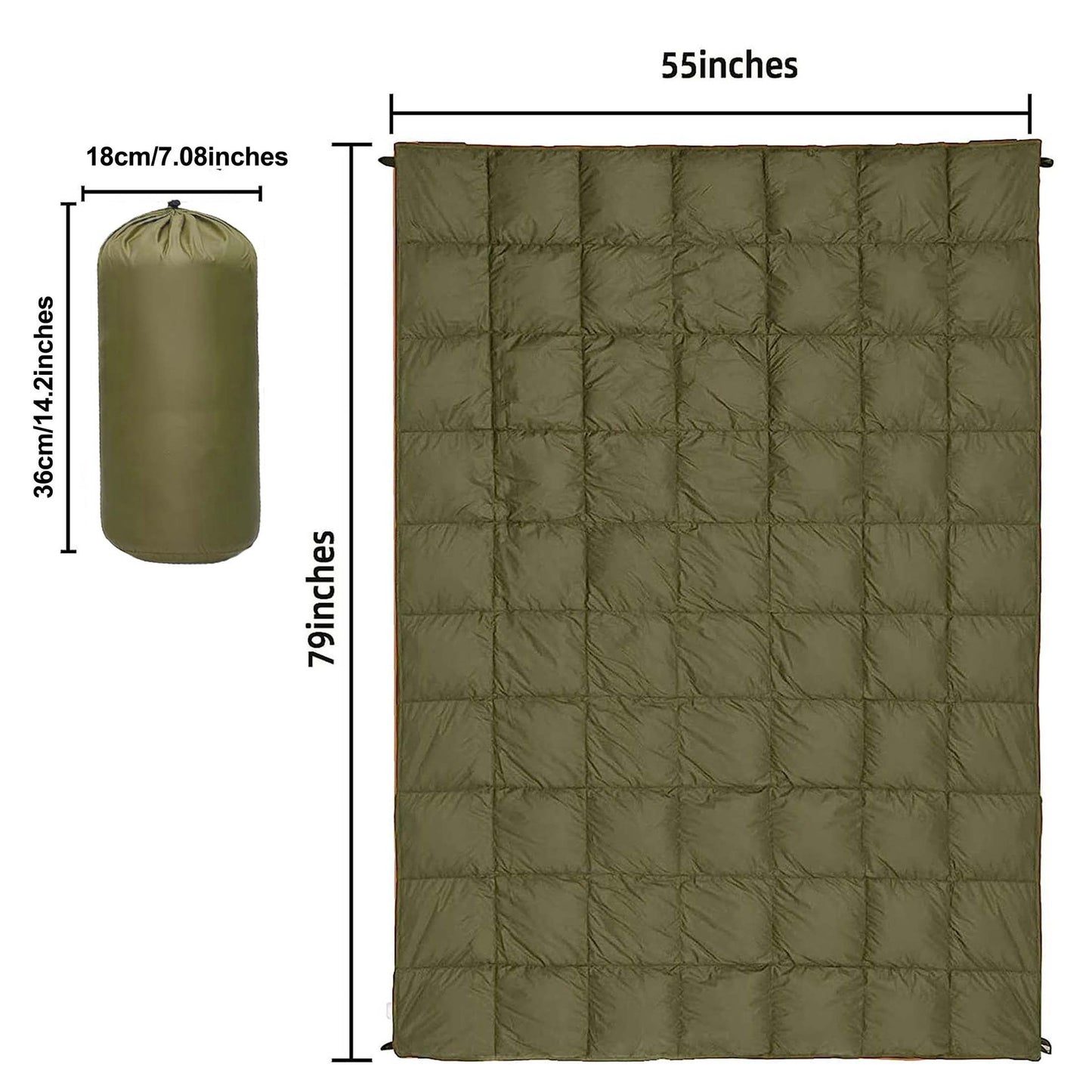 Blue Compact Lightweight Quilted Blanket - Soft, Warm, and Portable for Outdoor Adventures