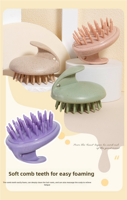 Purple Eco-Friendly Wheat Straw Hair Care Set - Massage Brush, Detangling Comb, and V-shaped Comb for All Hair Types