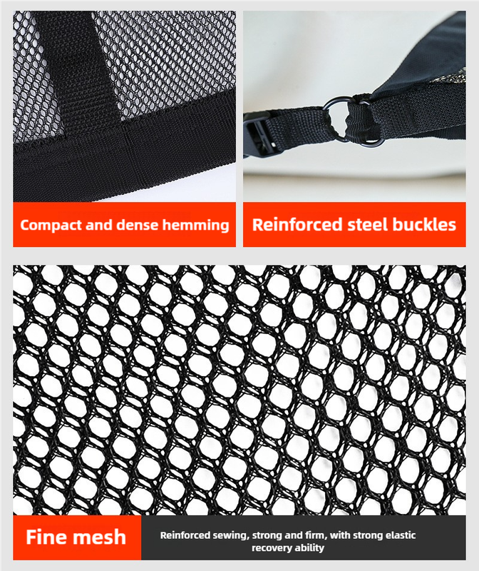 Black Car Roof Triangular Storage Net – Adjustable Ceiling Organizer for Vehicles