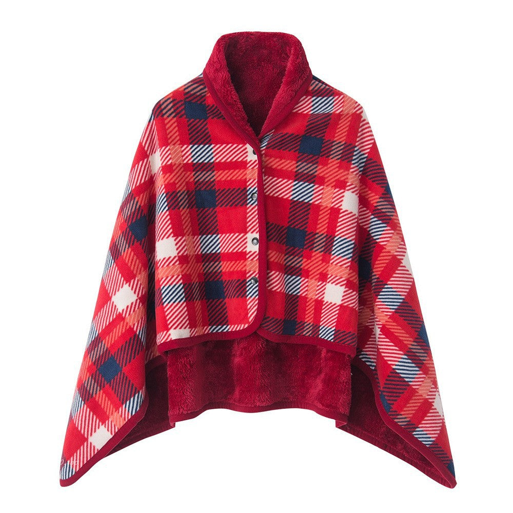 Red Rasa 100x140cm Wearable Fleece Blanket - Soft, Warm & Anti-Pilling, Stylish Plaid Design