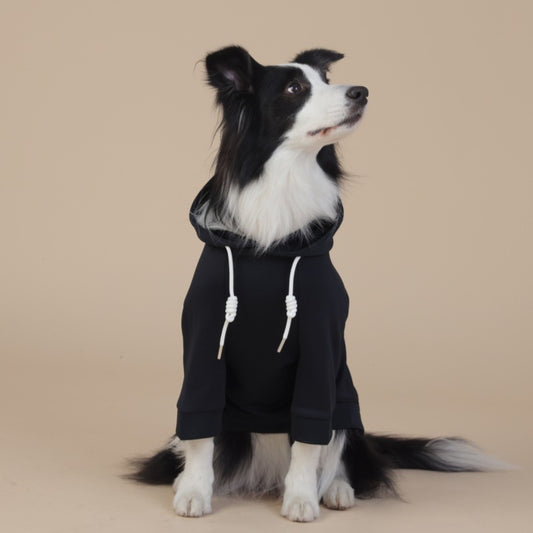 4XL Black Cute Dog Hoodie with Adjustable Drawstring - Available in Various Sizes