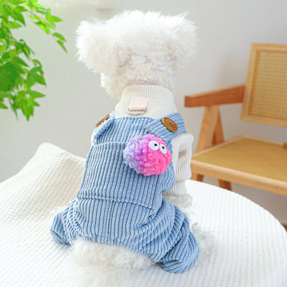 XS Genie Cute Four-Legged Dog Clothes - Spring/Summer Pet Outfit, Soft & Breathable