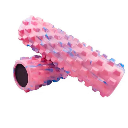 Colorful Hollow Yoga Foam Roller 45cm – Colorful Wolf Tooth Design Muscle Relaxation Massage Stick for Fitness and Sports