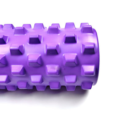 Black Solid Yoga Foam Roller 45cm -Colorful Wolf Tooth Design Muscle Relaxation Massage Stick for Fitness and Sports