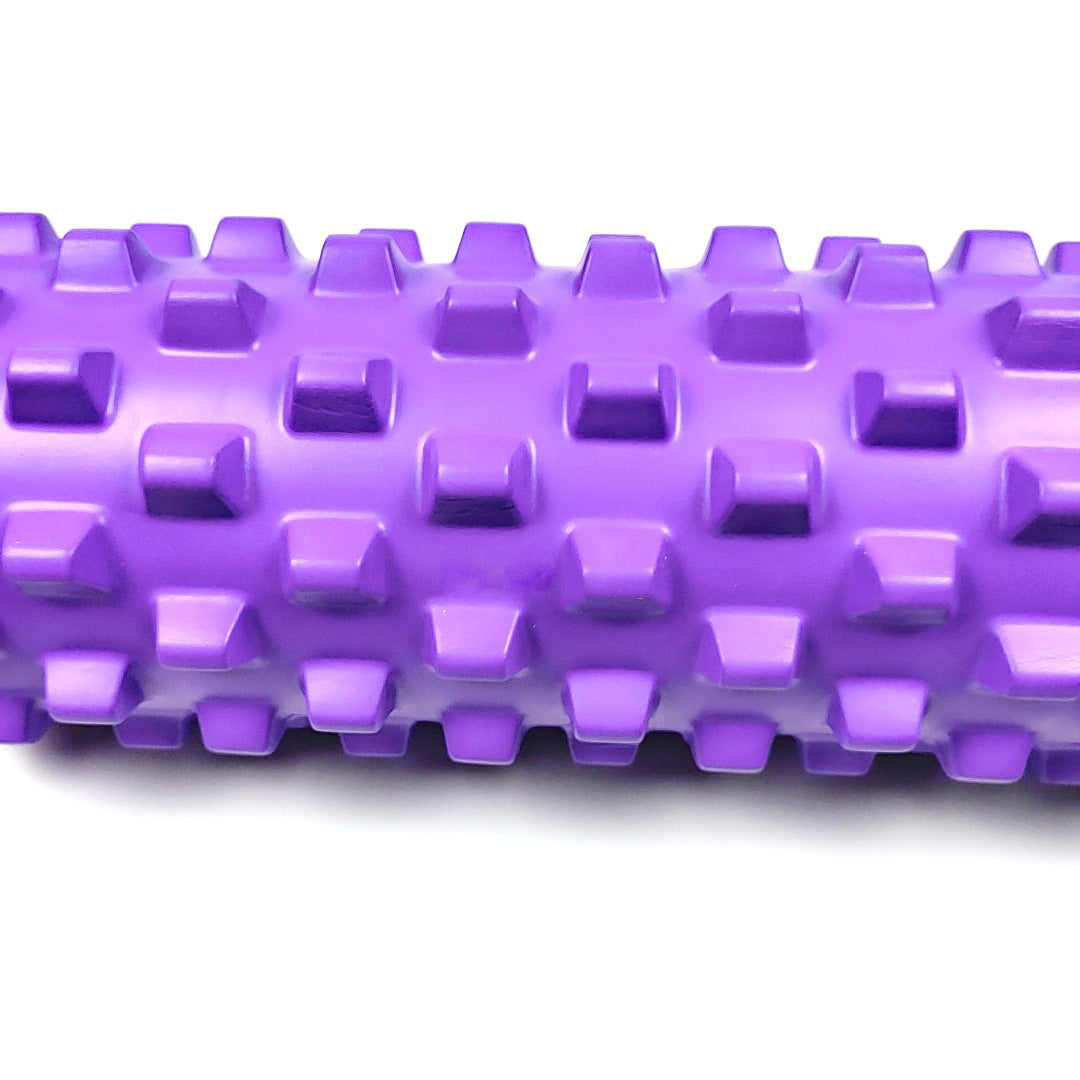 Black Solid Yoga Foam Roller 45cm -Colorful Wolf Tooth Design Muscle Relaxation Massage Stick for Fitness and Sports