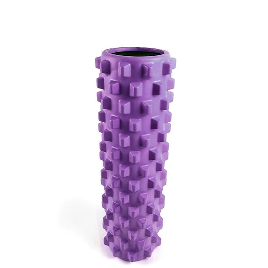 Purple Solid Yoga Foam Roller 45cm - Colorful Wolf Tooth Design Muscle Relaxation Massage Stick for Fitness and Sports