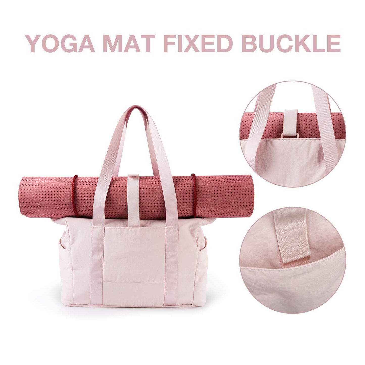 Pink Stylish and Practical Water-Resistant Tote Bag for Daily Use & Yoga - Spacious with Convenient Compartments