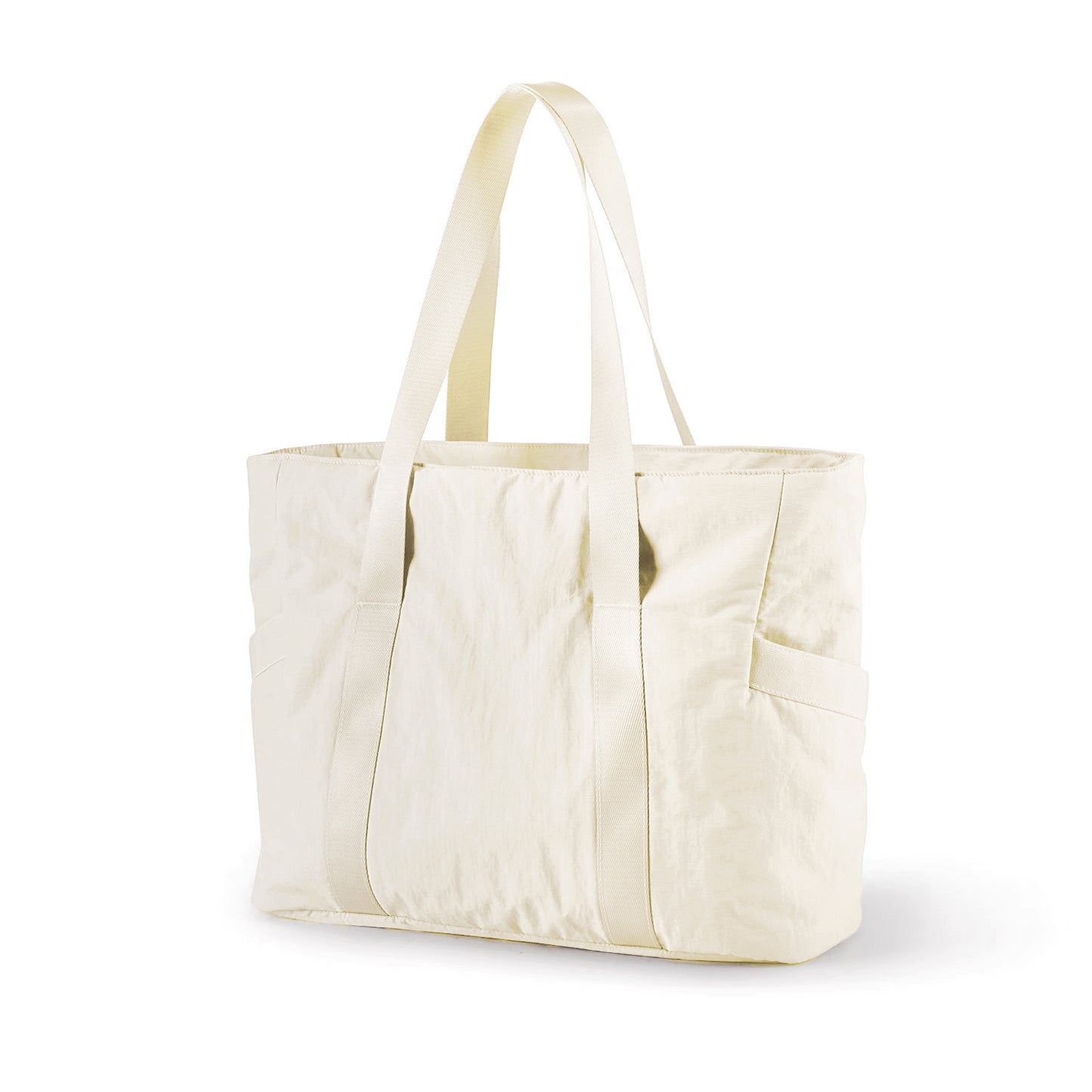 Off White Stylish and Practical Water-Resistant Tote Bag for Daily Use & Yoga - Spacious with Convenient Compartments