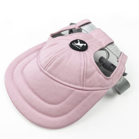 Size L Pink Adjustable Pet Baseball Cap for Cats and Dogs - Cute Sun Protection Hat for Outdoor Adventures