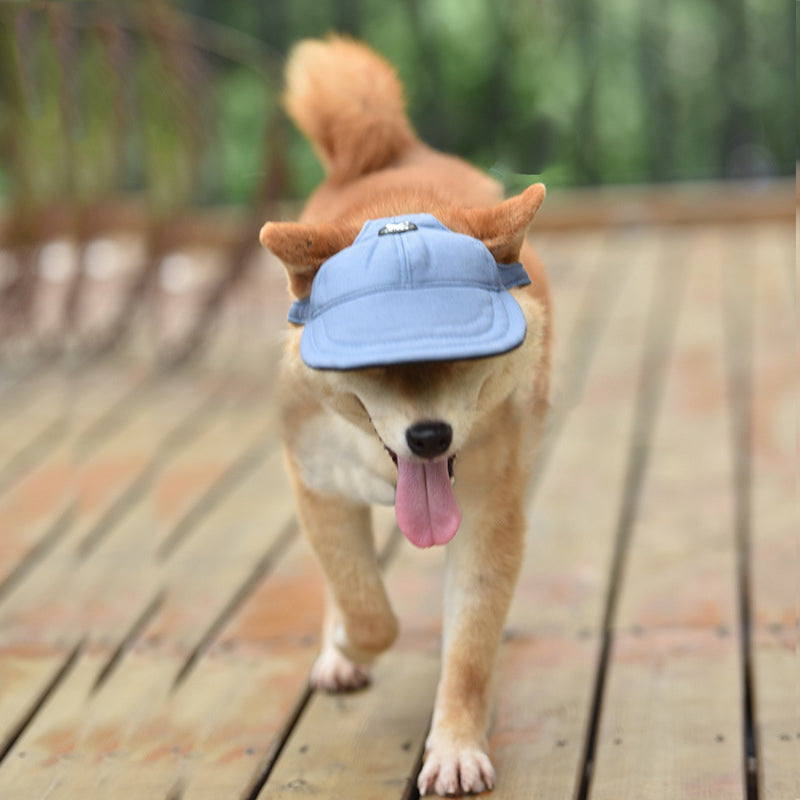 Size L Red Adjustable Pet Baseball Cap for Cats and Dogs - Cute Sun Protection Hat for Outdoor Adventures