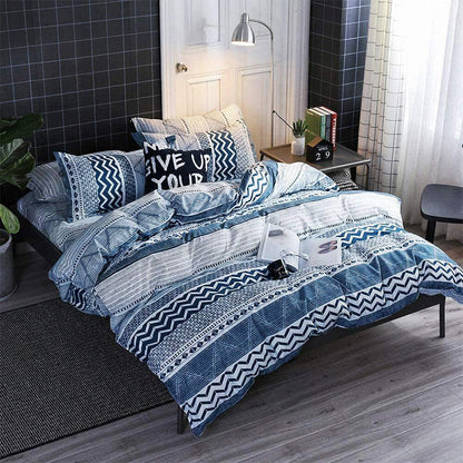 Luxurious Black Chevron 3-Piece Polyester Duvet Cover Set with 2 Pcs Pillowcases – Elegant Bedding, Machine Washable, 173x230cm Duvet + 51x76cm Pillowcases