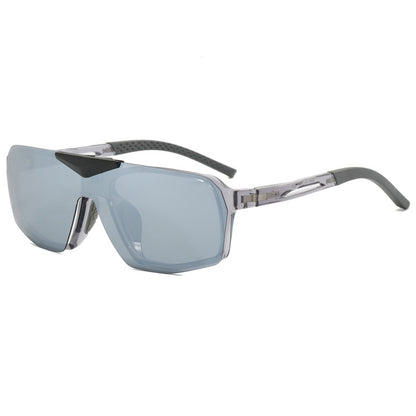 Grey Frame Gray Film Flip-Up Polarized Sports Sunglasses - Versatile Outdoor Cycling and Windproof Eyewear