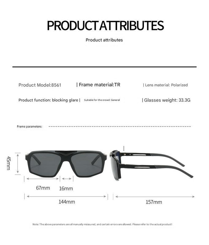 Grey Frame Gray Film Flip-Up Polarized Sports Sunglasses - Versatile Outdoor Cycling and Windproof Eyewear