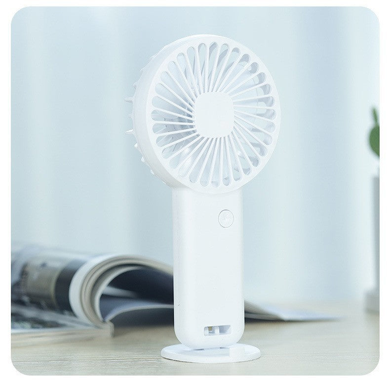 2 PCS White Cute USB Rechargeable Handheld Fan - Phone Stand - Great for Summer