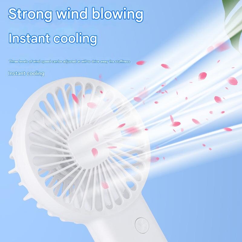 2 PCS White Cute USB Rechargeable Handheld Fan - Phone Stand - Great for Summer