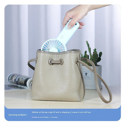 2 PCS White Cute USB Rechargeable Handheld Fan - Phone Stand - Great for Summer