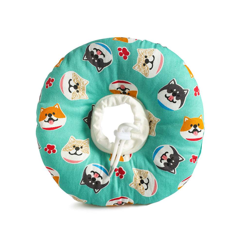 2 pcs Shiba Inu pattern Pet Recovery Collar - Comfortable Anti-Lick Cone for Cats & Dogs Size M