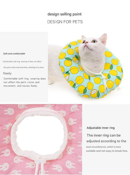 2 pcs Small Chrysanthemum Pet Recovery Collar - Comfortable Anti-Lick Cone for Cats & Dogs Size M