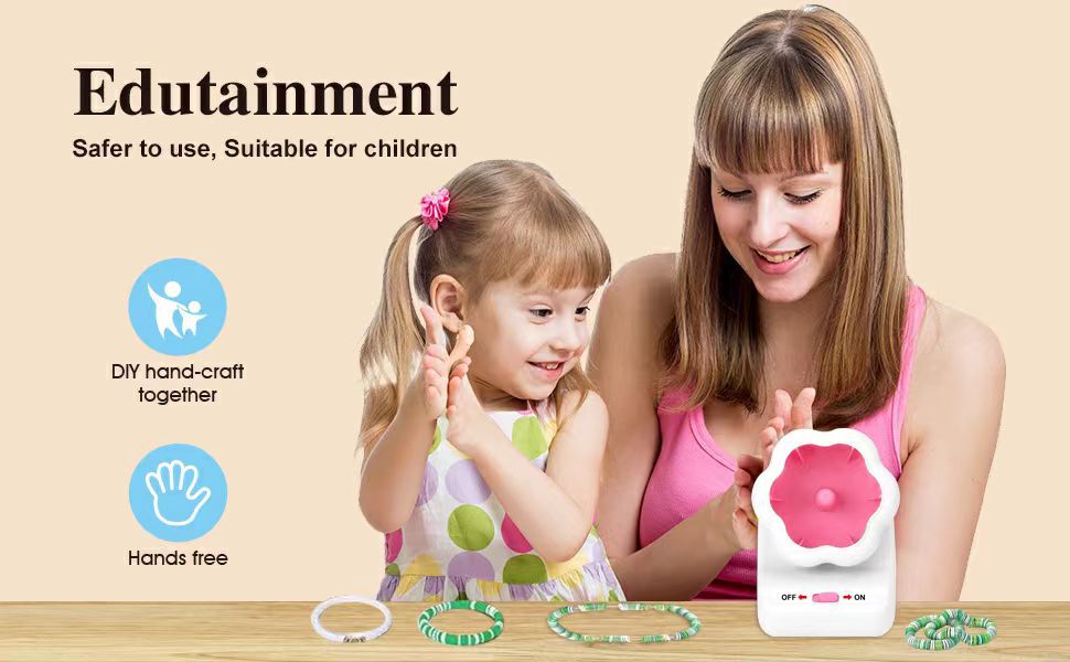 Light Pink DIY Electric Bead Spinner - Jewelry Making Tool with USB Charging