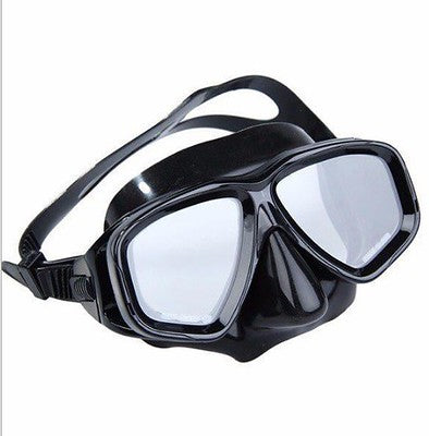 D2 Myopia Prescription Diving Mask for Adults and Teenagers tempered glass lens – black