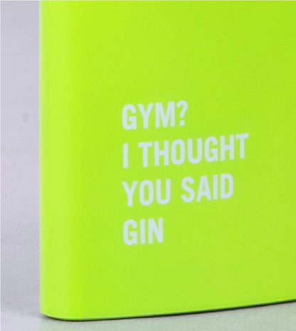 175ml Stainless Steel Hip Flask w Funny Quotes-Green