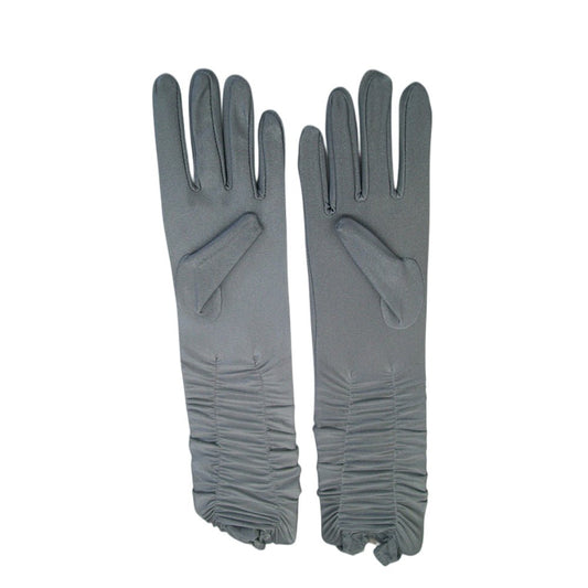 Long grey gloves