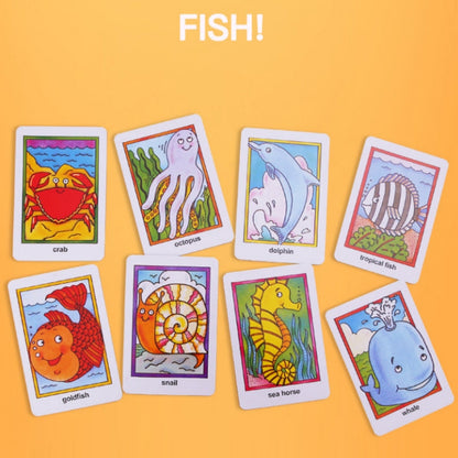 Crazy Eight Hearts Old Maid Fish Educational children card games - Set of 4 Assorted