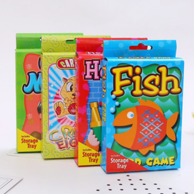 Crazy Eight Hearts Old Maid Fish Educational children card games - Set of 4 Assorted