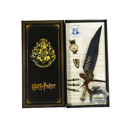 Harry Potter Vintage Feather Dip Pen Writing Set with ink Calligraphy Quill Pen Gifts - DARK GREEN