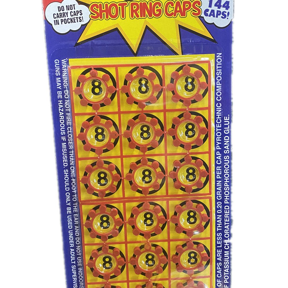 8 shots toy cap gun with 144 free caps - Black