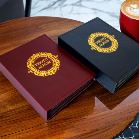 Classic photo album 200 Pcs 4x6 photos Red and Black - Black