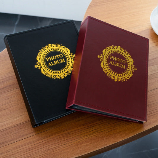 Classic photo album 200 Pcs 4x6 photos Red and Black - Black