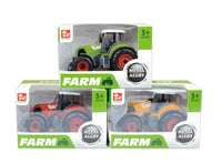 3x DIECAST METAL FARM TRACTORS RED YELLOW GREEN