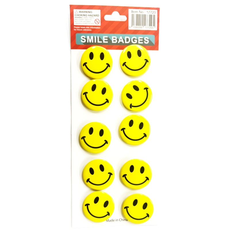 Smiley face badges - Large 5.5cm