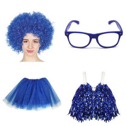 School house carnival colour celebrates kit Wig Glasses Tutus and Pom Poms - Green