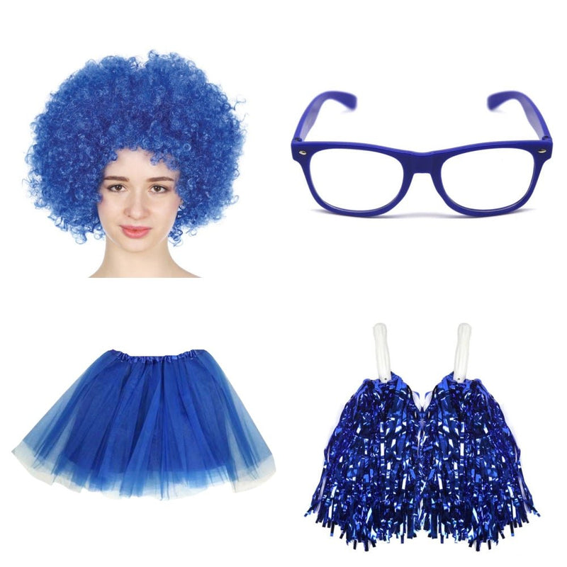 School house carnival colour celebrates kit Wig Glasses Tutus and Pom Poms - Yellow
