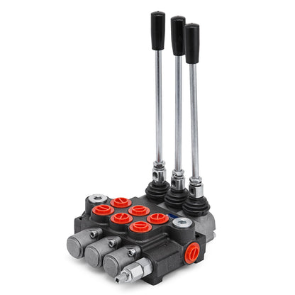 VEVOR 3 Spool Hydraulic Control Valve 11GPM Hydraulic Directional Control Valve Double Acting Hydraulic Valve for Tractors Loaders Tanks