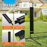 VEVOR 20ft Badminton Net Set Outdoor Portable Volleyball Pickleball Tennis Net