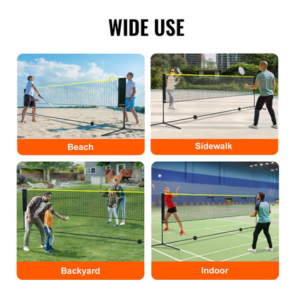 VEVOR 20ft Badminton Net Set Outdoor Portable Volleyball Pickleball Tennis Net
