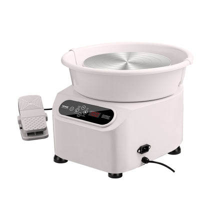 VEVOR Pottery Wheel, 11 inch Pottery Forming Machine, 450W Electric Wheel for Pottery with Foot Pedal and LCD Touch Screen, Direct Drive Ceramic Wheel with Shaping Tools for DIY Art Craft, White