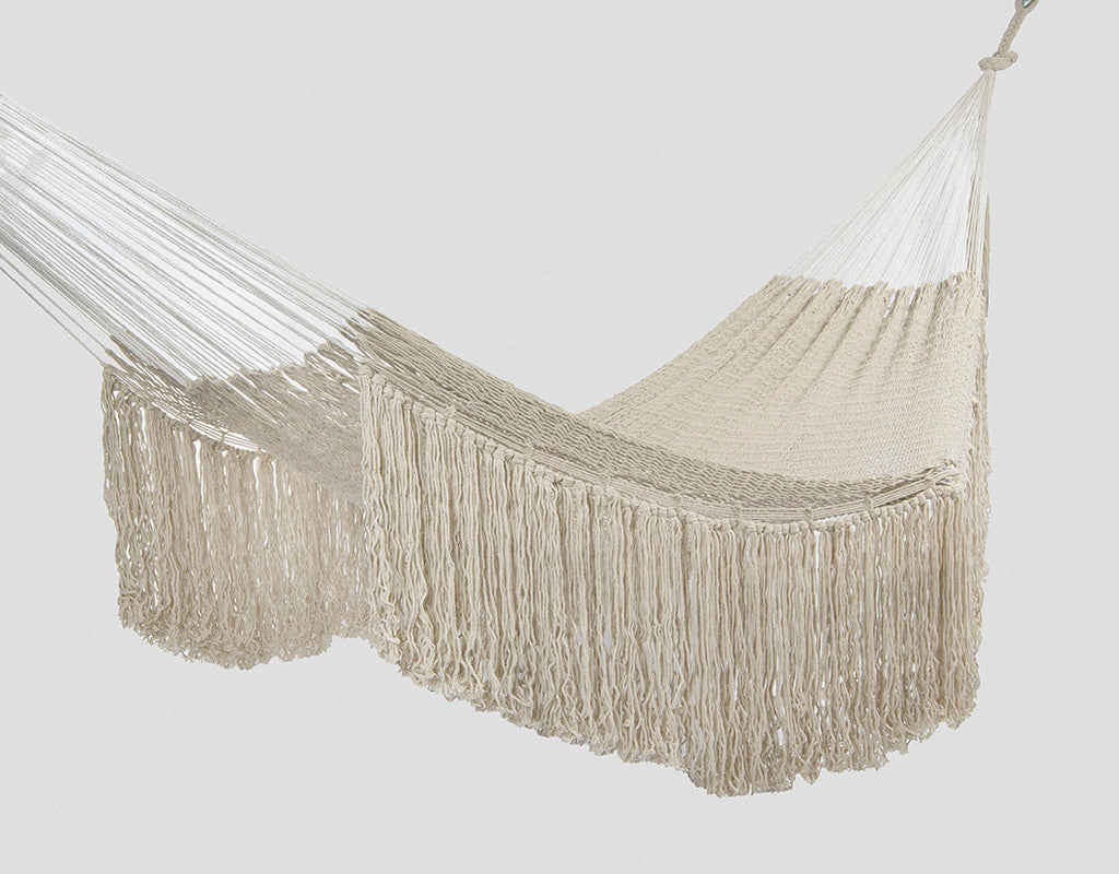 Ivory Cascade, hand woven rope Authentic Mexican Hammock