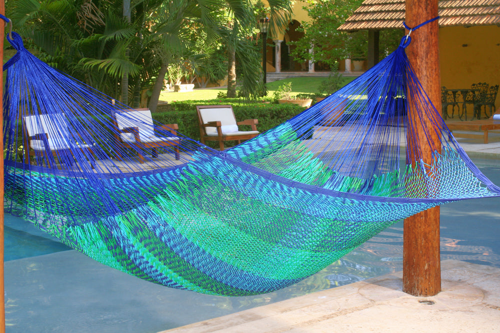 Outdoor undercover cotton Mayan Legacy hammock King size Caribe