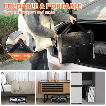 Folding Dog Stair Lightweight Aluminium Dog Ramp Adjustable Height 5 Steps Pet Ladder Loads up to 70Kg with Non-Slip Surface for Cars Trunk SUV Trucks