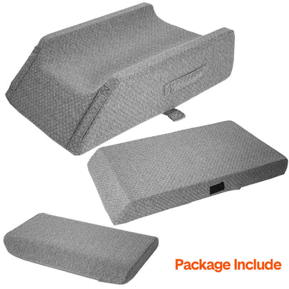 Leg Wedge Ergonomic Booster 3-Height Adjustable Memory Foam Leg Support Pillow with Washable Cover for Ankle Foot Rest Surgery Recovery and Pain Relief