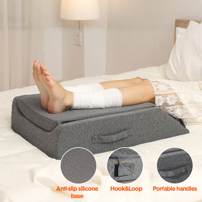 Leg Wedge Ergonomic Booster 3-Height Adjustable Memory Foam Leg Support Pillow with Washable Cover for Ankle Foot Rest Surgery Recovery and Pain Relief