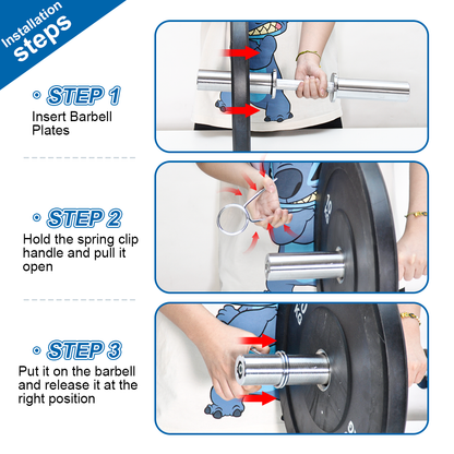 Olympic Barbell Bar 50cm Heavy Duty Dumbbell Handles Pair of Steel 100kg Weight Capacity with Spring Collars for 2" Olympic Weight Plate Strength Training