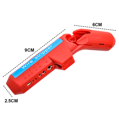 Wire Stripper Ergonomic Curved Handle Cable Stripping Splitting Cut Tool Wide Stripping Ranges Hand Tool with 6 Size Planer Holes for Electrical